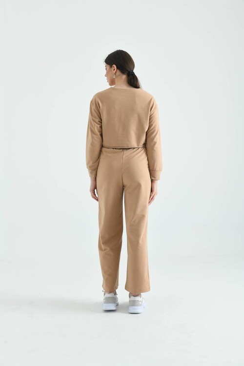 Light Brown Knitted Bottom-Top Set