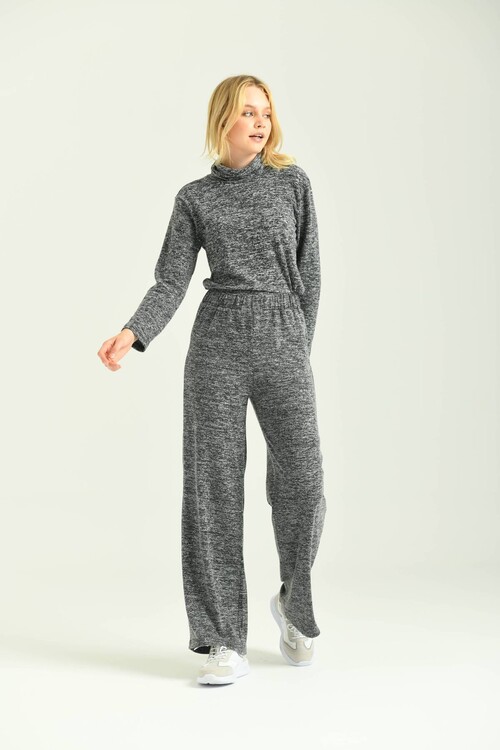 Anthracite Turtleneck Knitted Blouse