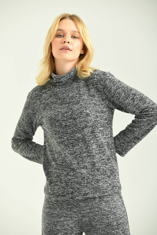 Anthracite Turtleneck Knitted Blouse