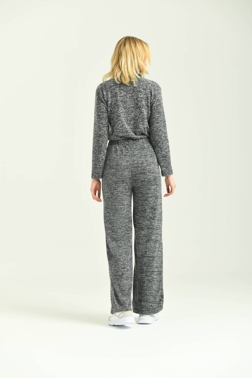 Anthracite Elastic Waist Plain Pasha Sweatpants