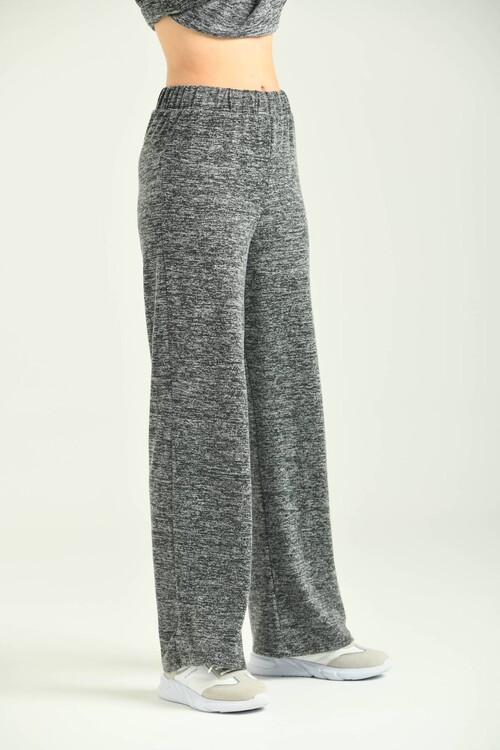 Anthracite Elastic Waist Plain Pasha Sweatpants
