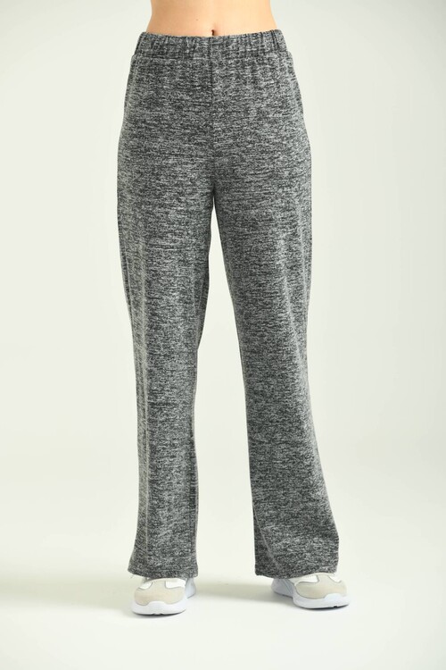 Anthracite Elastic Waist Plain Pasha Sweatpants