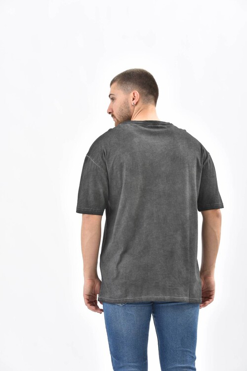 Anthracite Crew Neck Printed T-Shirt