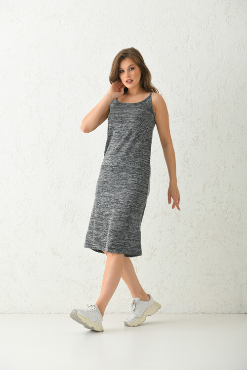 Anthracite Soft Knitted Midi Dress