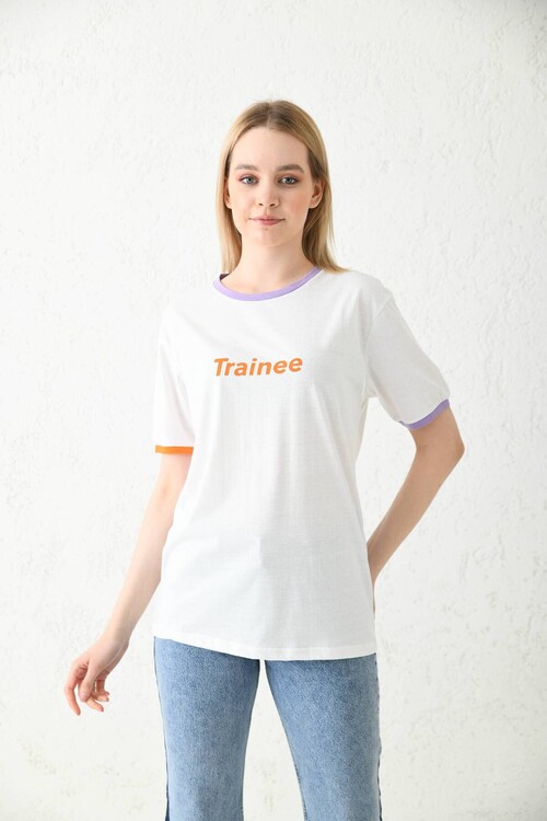 White Printed Regular Fit T-Shirt