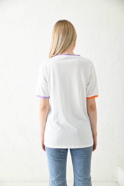 White Printed Regular Fit T-Shirt