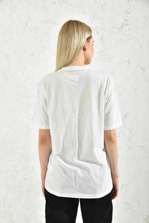 White Create Moment Printed T-Shirt
