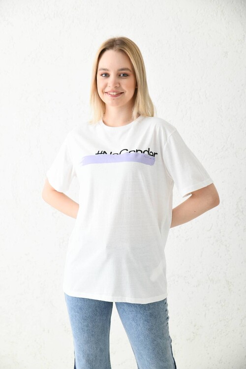 White Regular Fit Printed T-Shirt
