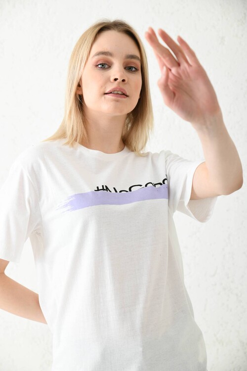 White Regular Fit Printed T-Shirt