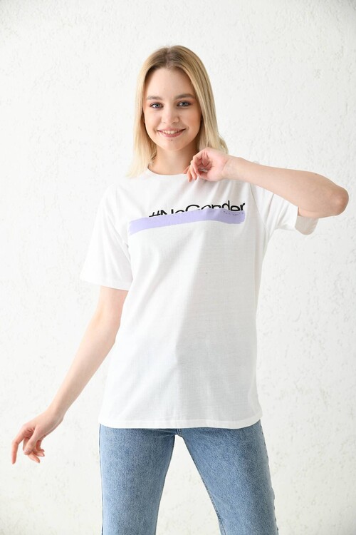 White Regular Fit Printed T-Shirt