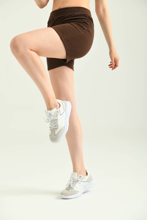 Chocolate Terry Fabric Elastic Shorts