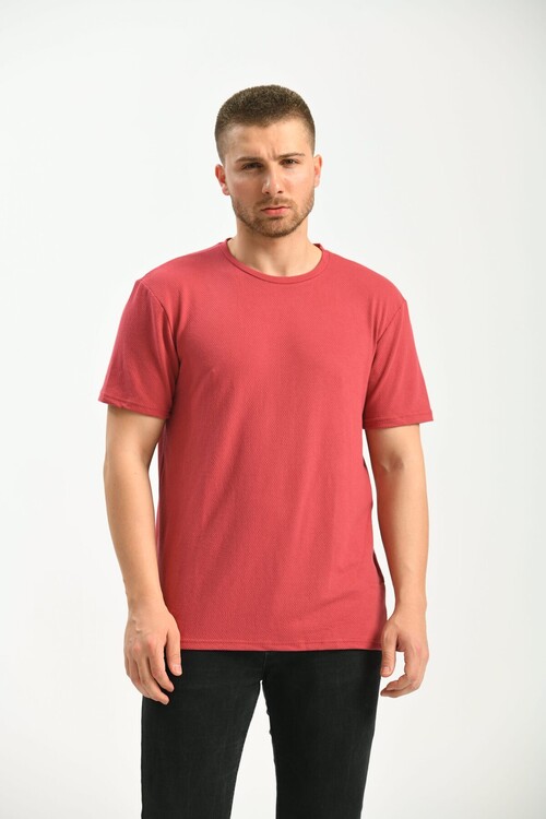 Fuchsia Regular Fit Crew Neck Short Sleeved T-Shirt