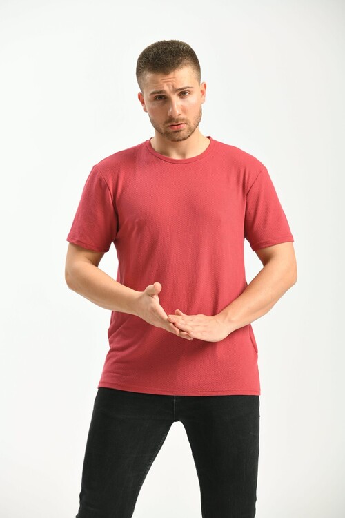 Fuchsia Regular Fit Crew Neck Short Sleeved T-Shirt