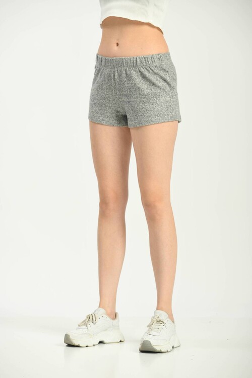  Gray Elastic Waist Shorts