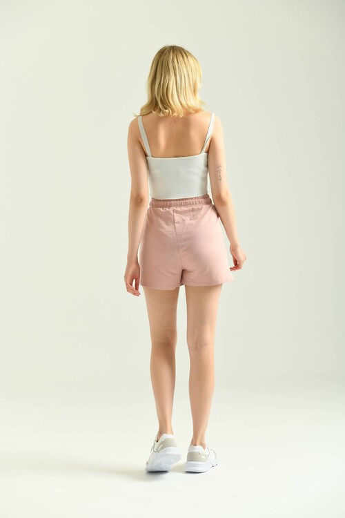 Dried Rose Pocket Detailed Shorts