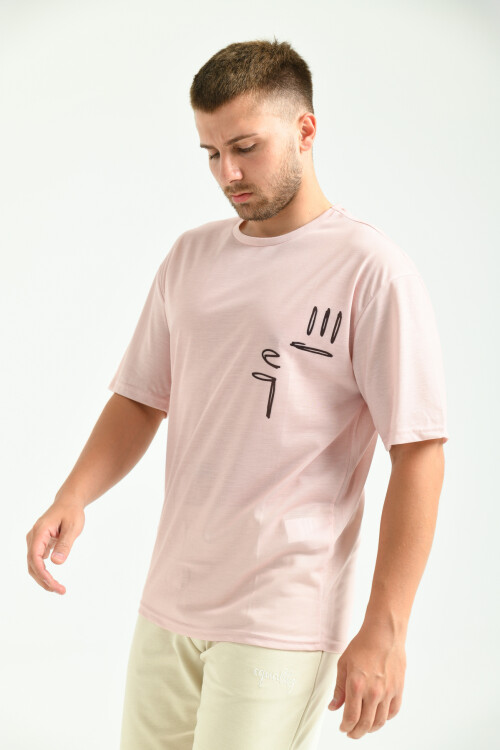 Dried Rose Owersize Printed T-Shirt