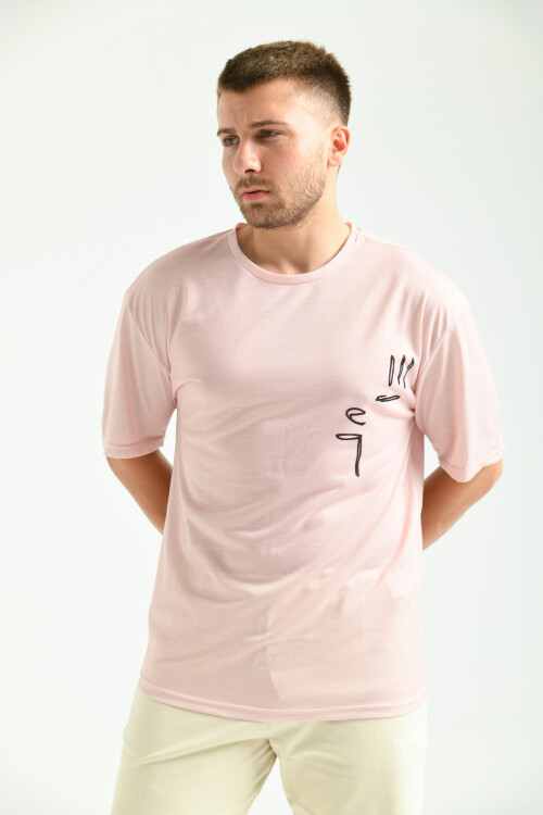 Dried Rose Owersize Printed T-Shirt