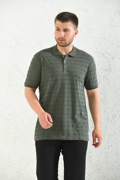 Khaki Polo Neck Short Sleeve T-Shirt