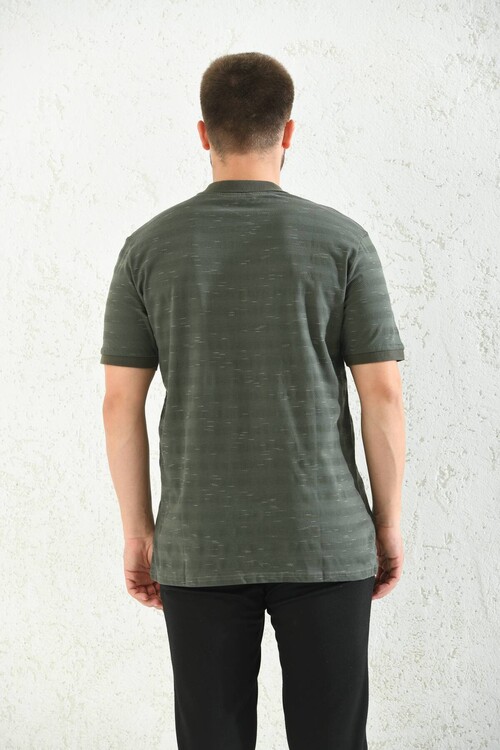 Khaki Polo Neck Short Sleeve T-Shirt