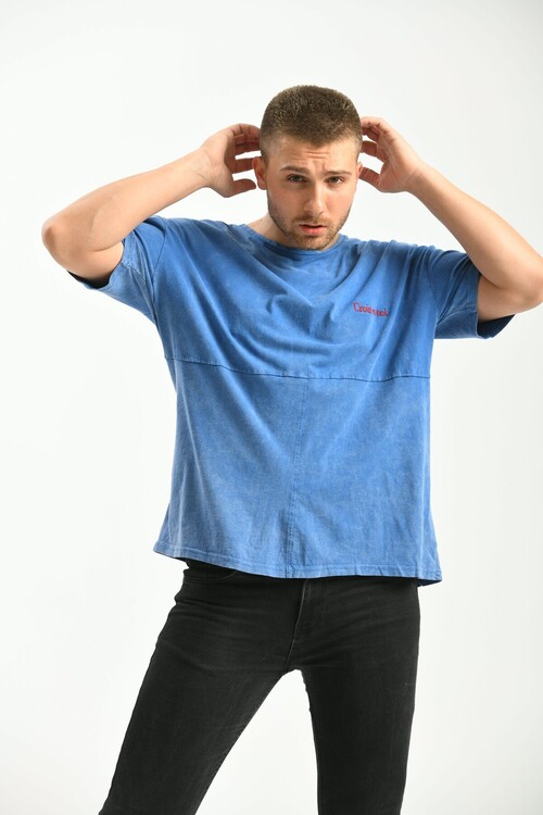 Indigo Oversize Fit 100% Cotton T-Shirt