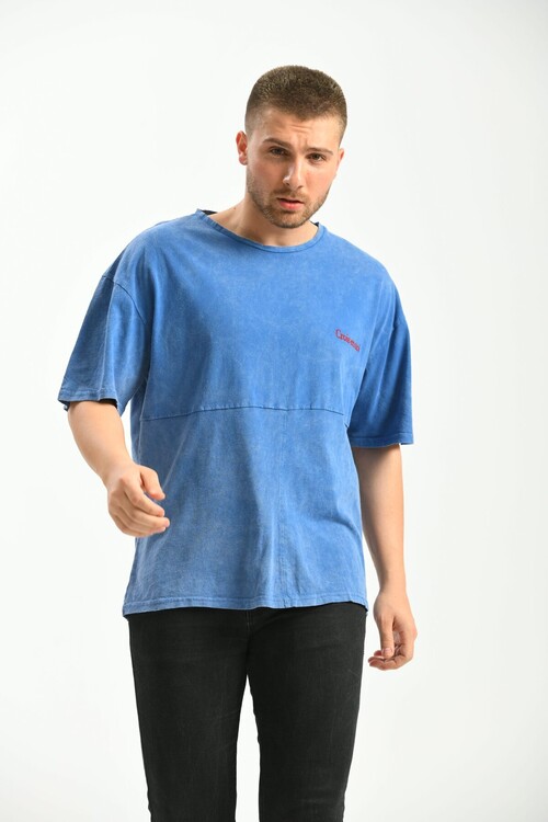 Indigo Oversize Fit 100% Cotton T-Shirt