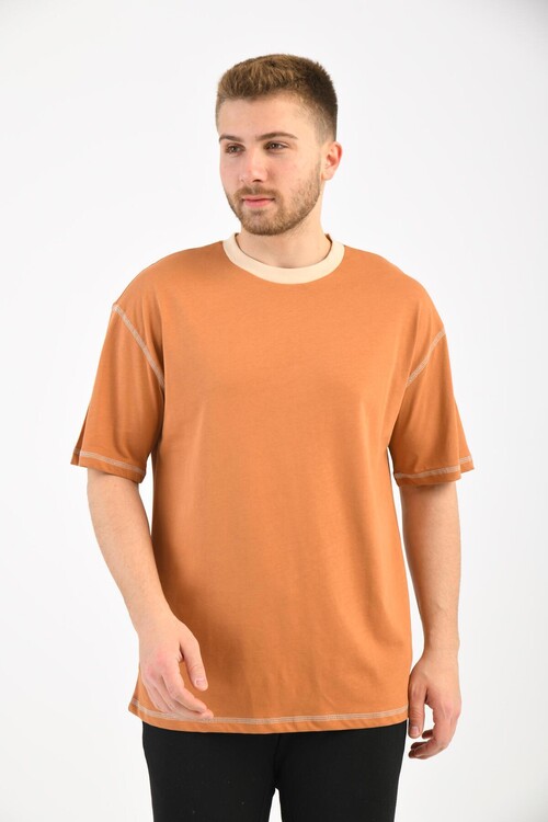 Tile Short Sleeve Colorful Collar T-Shirt