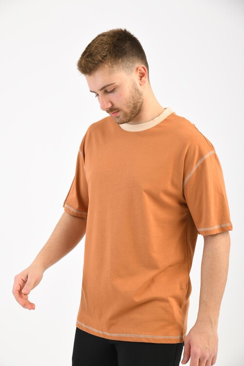 Tile Short Sleeve Colorful Collar T-Shirt