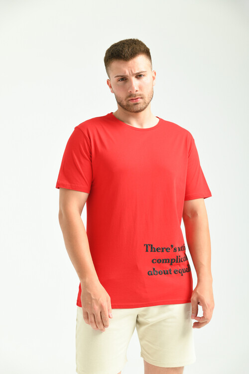 Red Printed Regular Fit T-Shirt