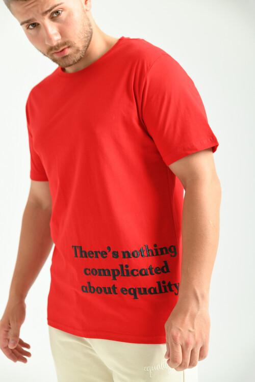 Red Printed Regular Fit T-Shirt