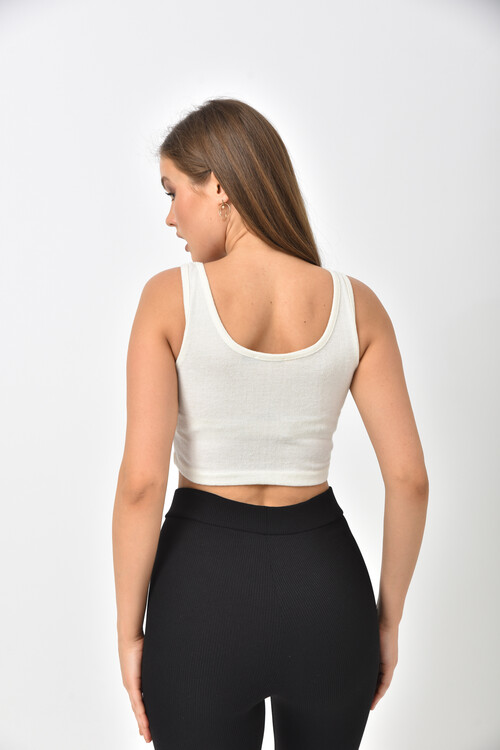 Cream Strap Crop Bustier