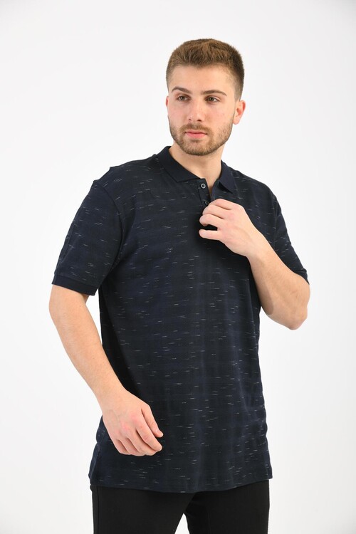 Lacivert Polo Yaka Kısa Kollu T-Shirt