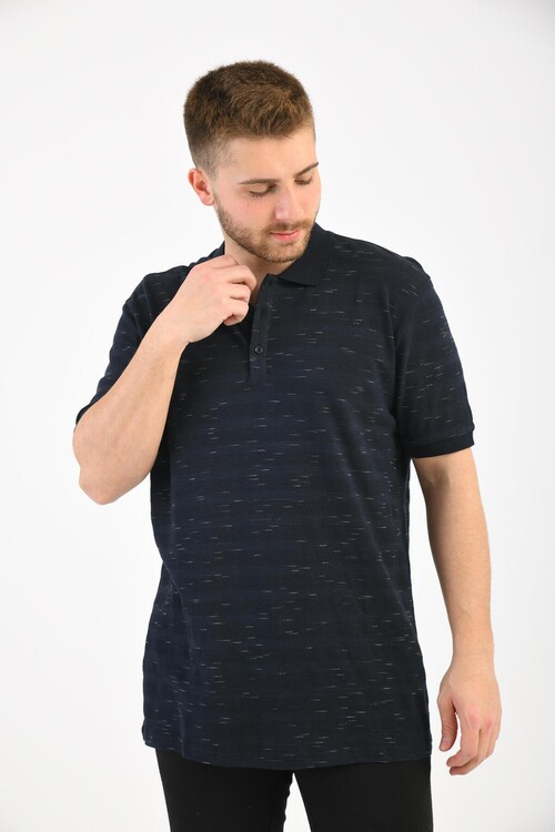 Lacivert Polo Yaka Kısa Kollu T-Shirt
