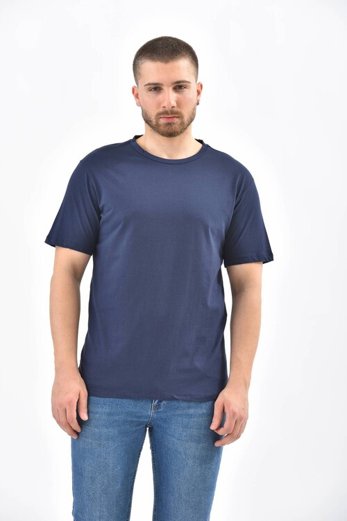 Navy Regular Fit Printed T-Shirt