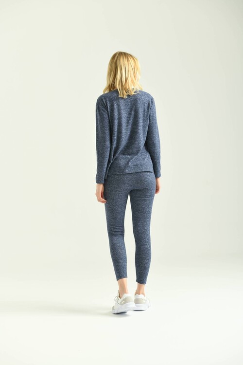 Navy Blue Soft Knitted Fabric Sweatpants