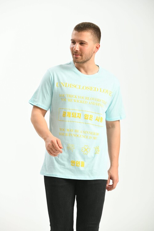 Blue Regular Fit Printed T-Shirt