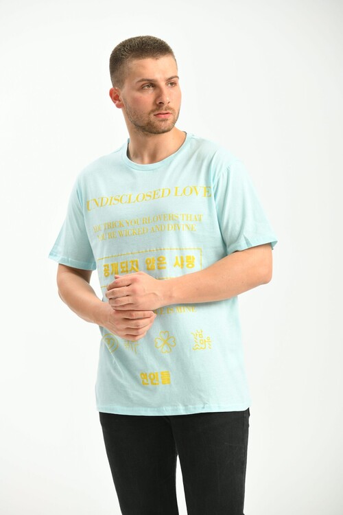 Blue Regular Fit Printed T-Shirt