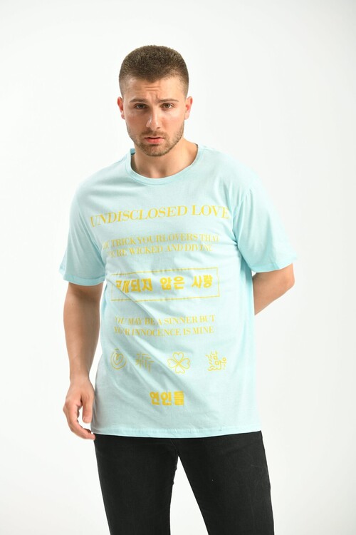 Blue Regular Fit Printed T-Shirt