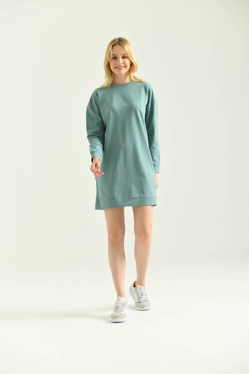 Mint Tie Detailed Sweat Dress