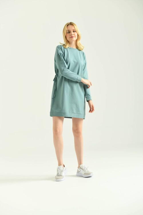 Mint Tie Detailed Sweat Dress