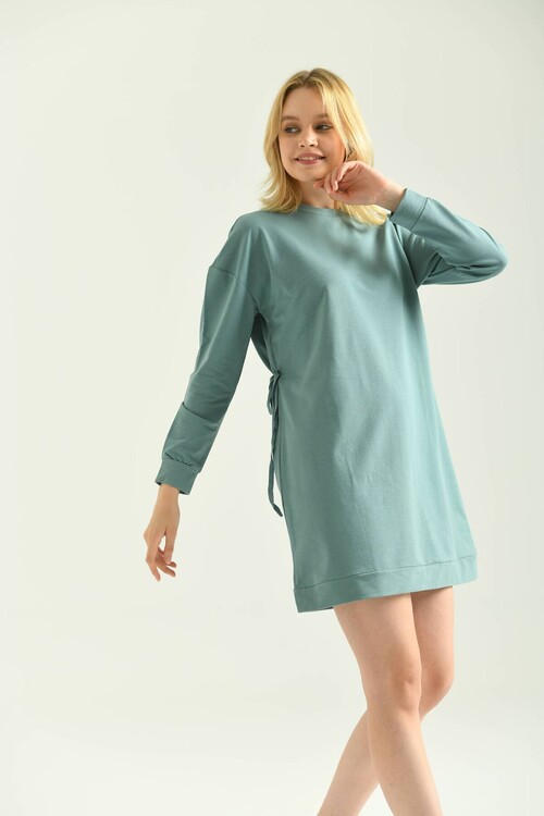 Mint Tie Detailed Sweat Dress