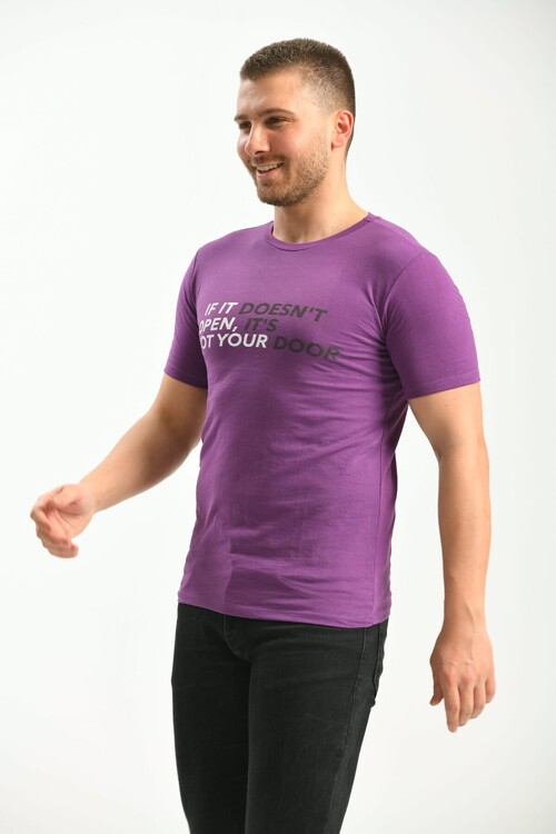 Purple Print Detailed Regular Fit TShirt