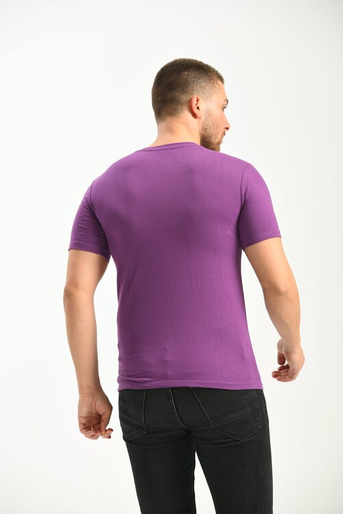 Purple Print Detailed Regular Fit TShirt