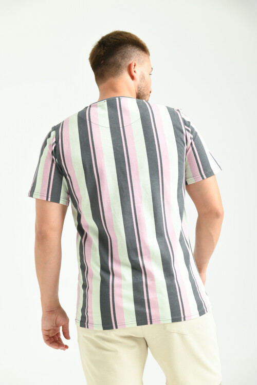 Multi Print Detailed Crew Neck T-Shirt