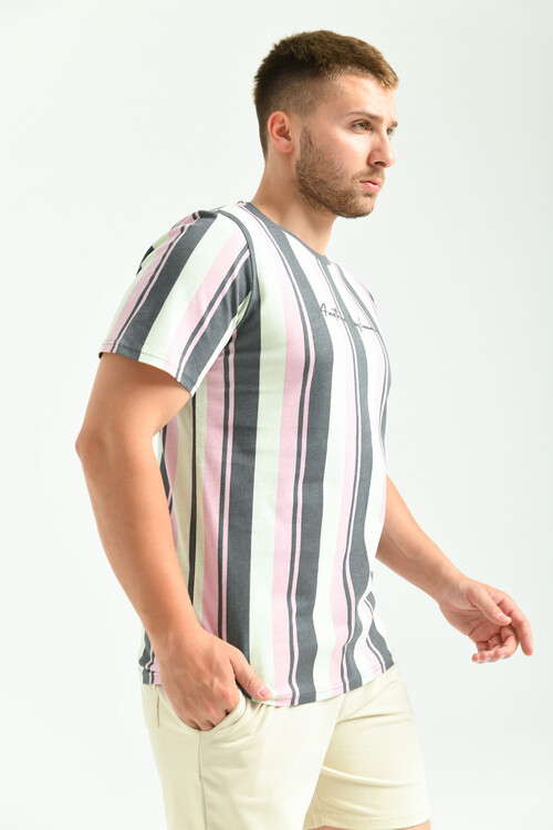 Multi Print Detailed Crew Neck T-Shirt