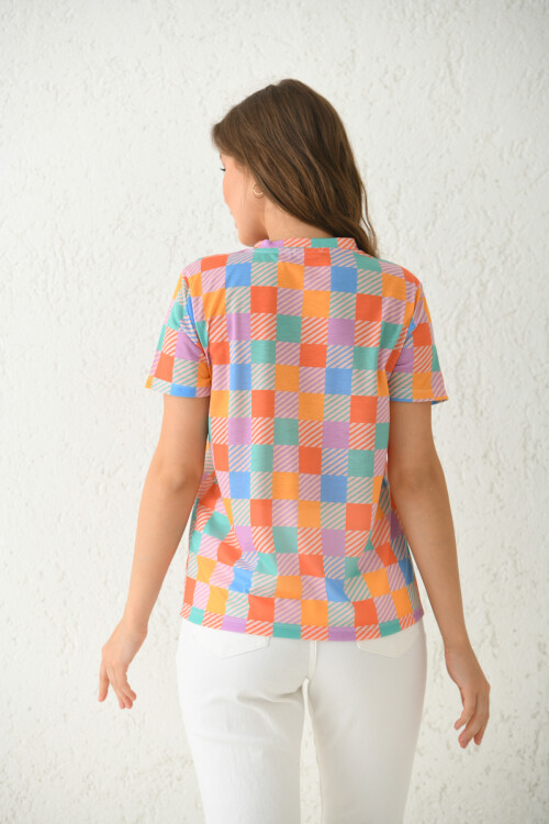 Multi Crew Neck Printed T-Shirt