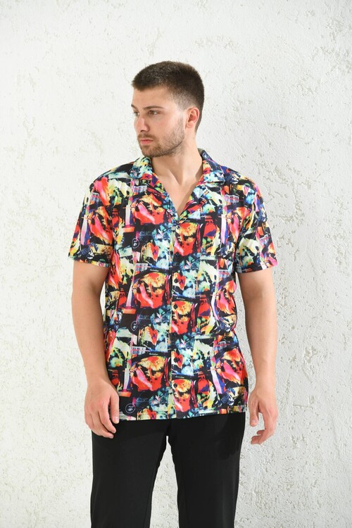 Multi Regular Fit Top Collar Shirt