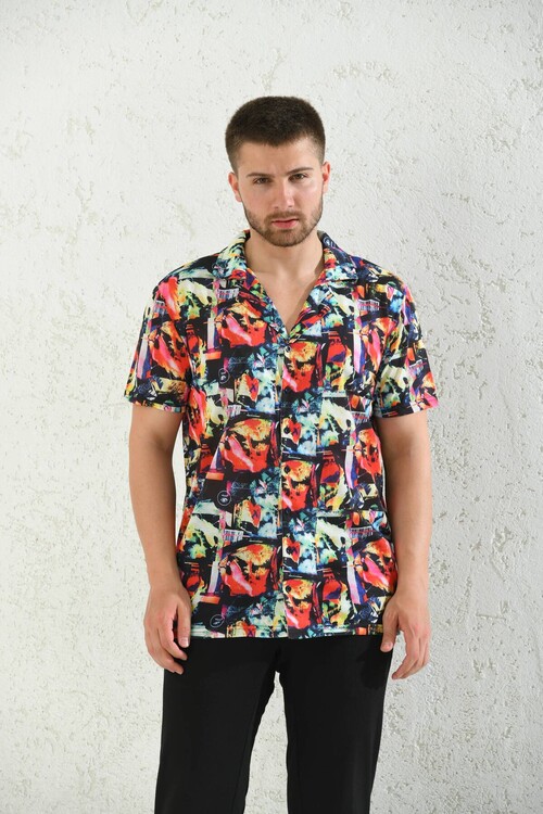 Multi Regular Fit Top Collar Shirt