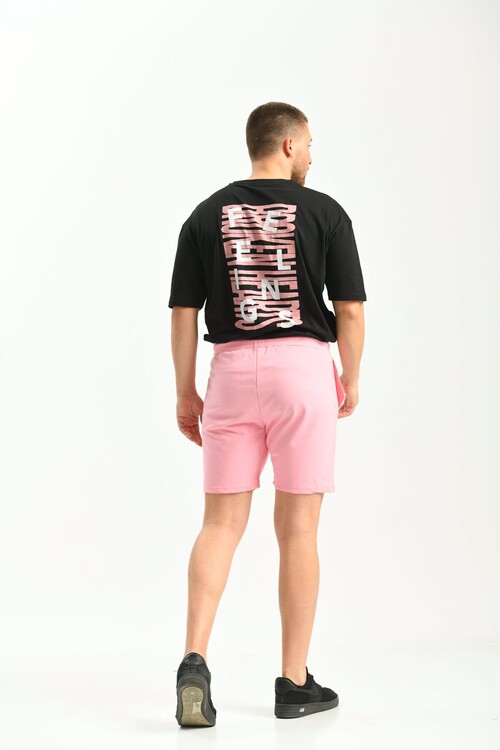 Pembe Regular Fit Baskılı Şort & Bermuda