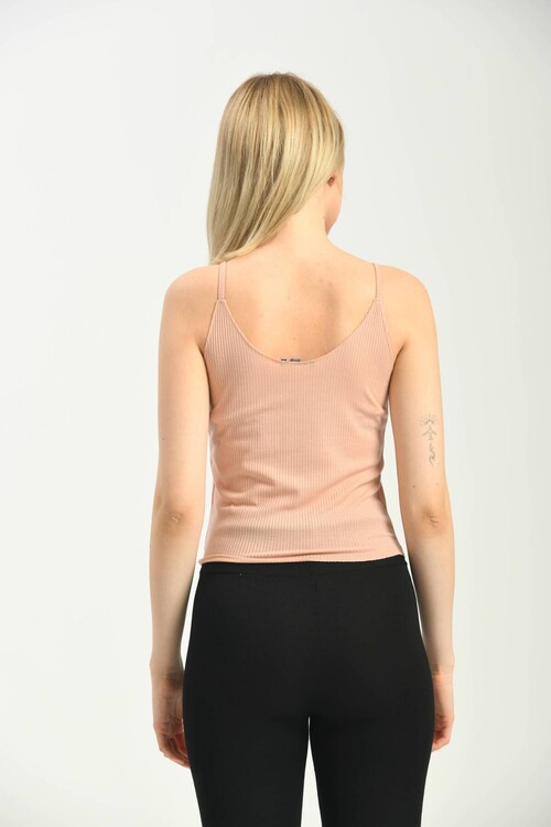 Powder Strap Fitted Knitted Singlet