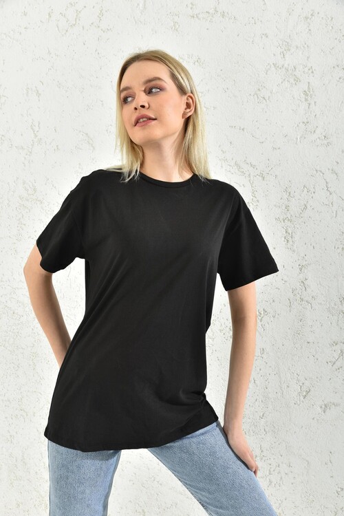 Black Short Sleeve Back Printed T-Shirt